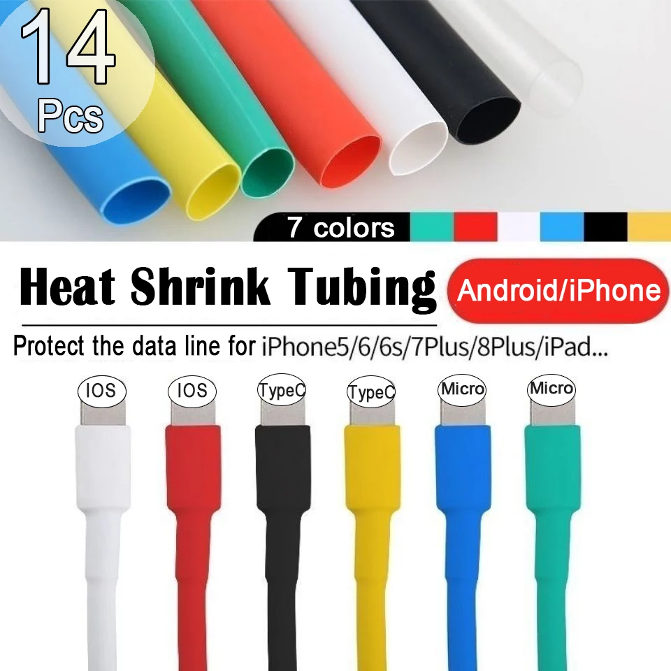 14pcs Protector Tube Saver Cover Wire Organizer Winder Cord Sleeve Repair Tools For iPhone Android Charger Cable Digital Cables