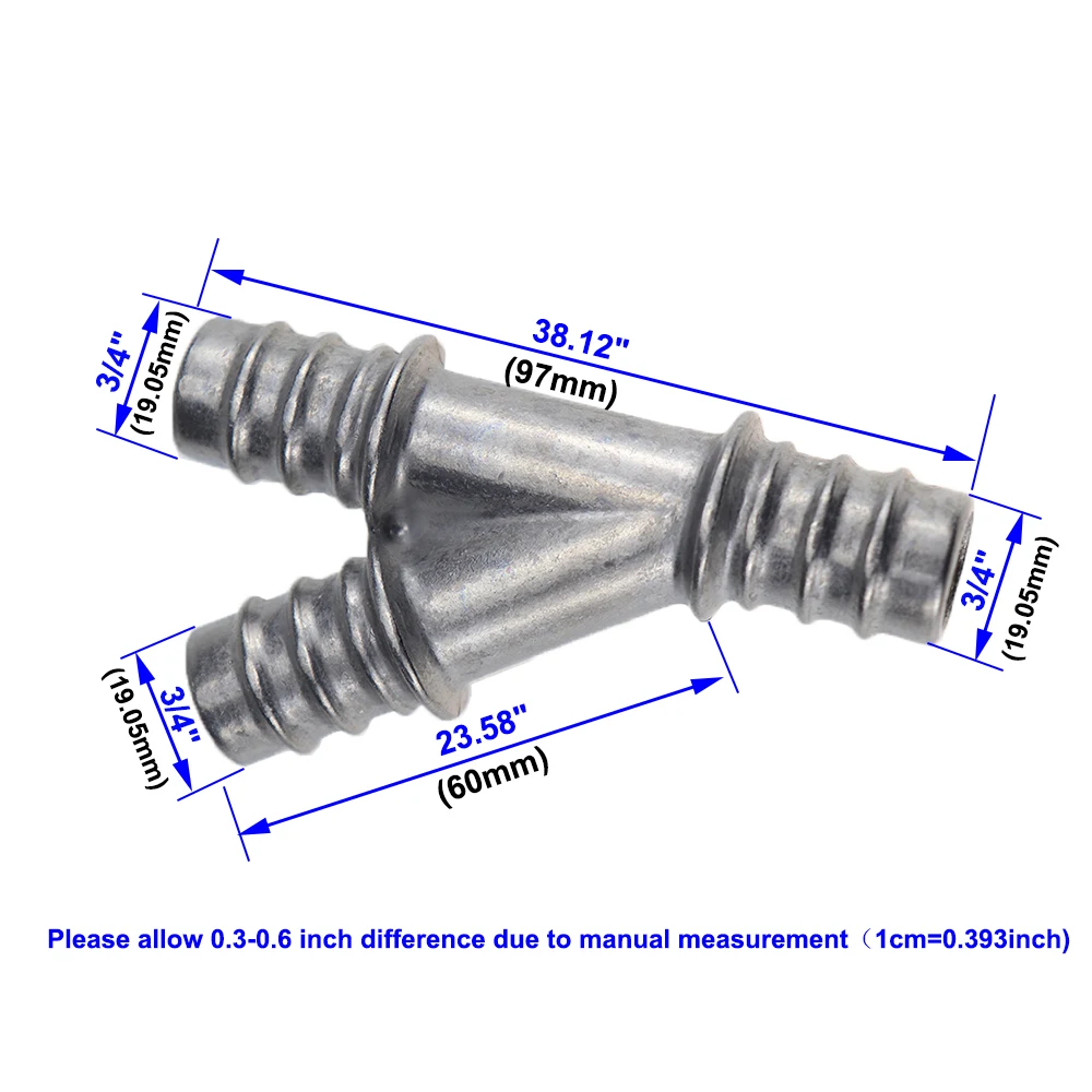 Aluminum Return Heater Y-Type Hose Splicer Connector Pipe Tube Fitting for Dodge Grand Caravan/Chrysler Town & Country 2008-2009