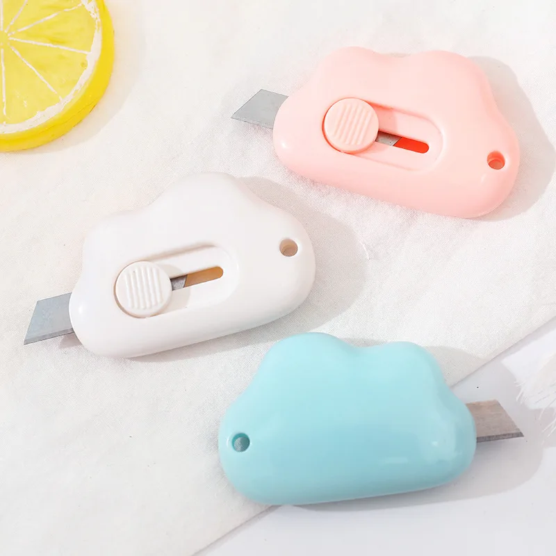 NEW Cute Cloud Rabbit Color Mini Portable Utility Knife Paper Cutter Cutting Paper Razor Blade Office Stationery Escolar Papelar