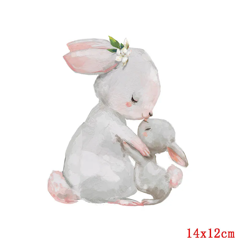 Cute Animals Rabbit Heat Transfer For Clothing Iron On Fox Printed  Transfers For Clothes Thermo Stickers For Washable T-shirt