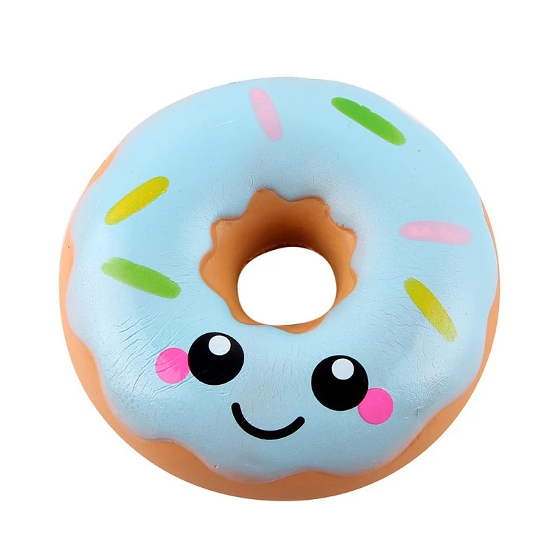 Simulation Donuts Phone Straps Cartoon Smile Face Squishy Slow Rising Anti-strss Photo Props Squeeze Squishy Gift 10*4 CM