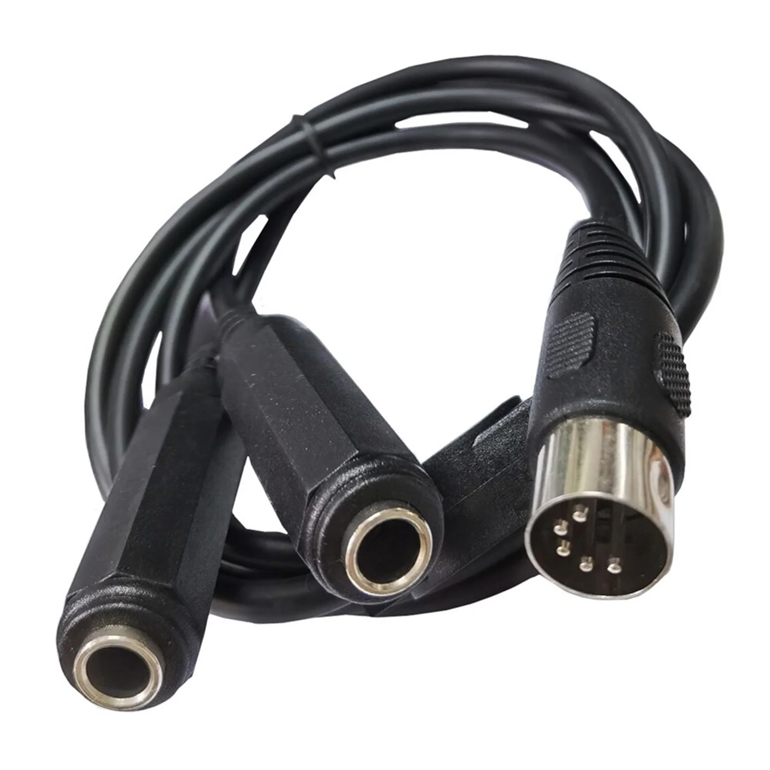 MIDI DIN 5-контактный штекер на 2 гнезда 6,35 мм 1/4 дюйма TRS Стерео Y-разветвитель Клавиатура Гитарный динамик Аудио адаптер AMP Кабель