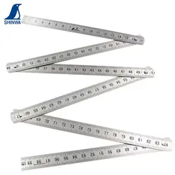 SHINWA Penguin Portable 6-folding Stainless Steel Rule Polish Finish 1m Ruler 63770