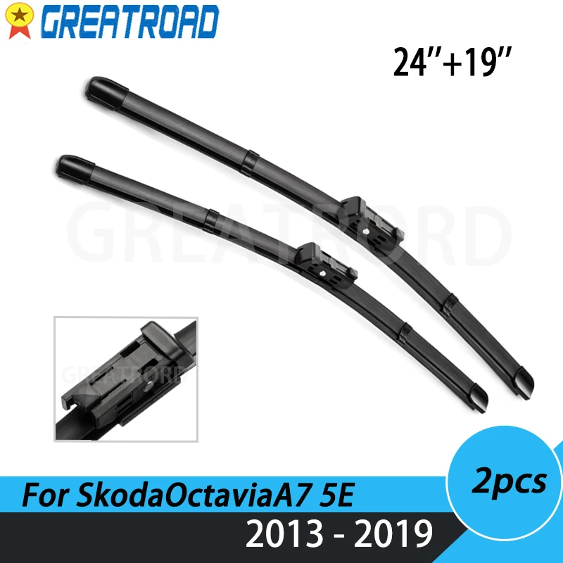 Tergicristallo RHD e LHD Spazzole Tergicristallo Anteriori Per Skoda Octavia A7 Typ5E MK3 2013 - 2019 Parabrezza Parabrezza Finestra Anteriore 24 "19"