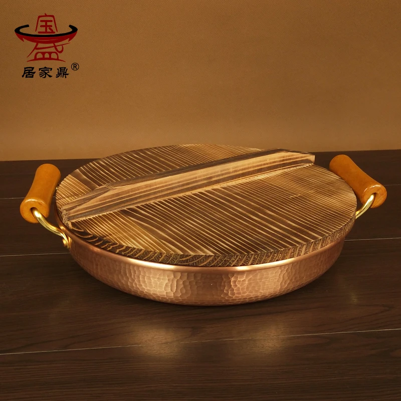 Red Copper Thickened Barbecue Plate Beer Mug Set Barbecue Plate Frying Pan Binaural Pan Pure Copper Beer Cup