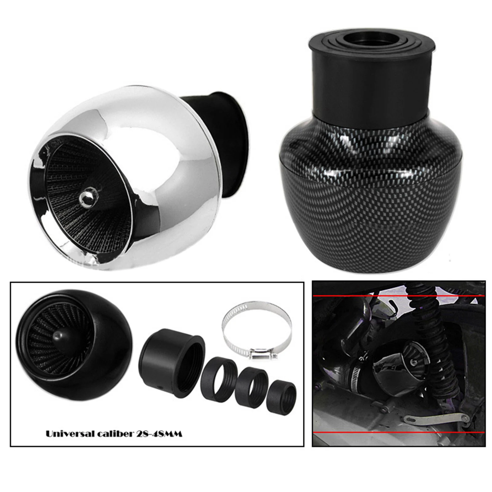 28-48MM Motorcycle Air Filter Replacement Filter For 150cc 250cc ATV Quad Moped Scooter Go Kart Fit For PZ 24 PZ 30 Carbureto