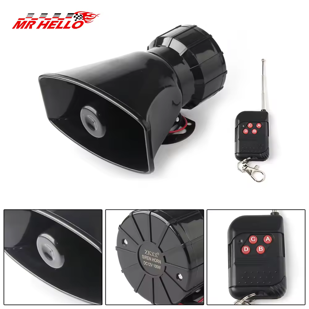 רכב ccessories 12V 7 צלילים 130dB אלחוטי אלקטרוני סירנה רם אזעקת מכונית משטרת אש סירנה צופר