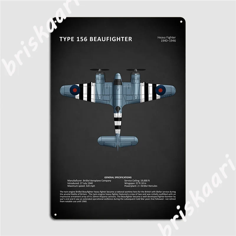 

The Beaufighter металлический знак клуб бар стена пещера Винтаж жестяные пластинки знак плакаты