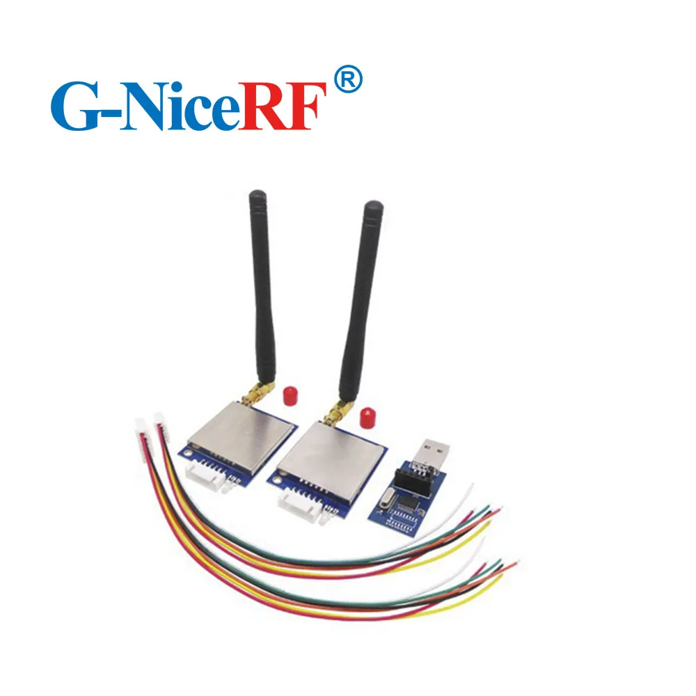 NiceRF 2pcs/lot  433MHz RS232 Interface wireless transceiver module kit  SV651 with antennas and usb bridge board