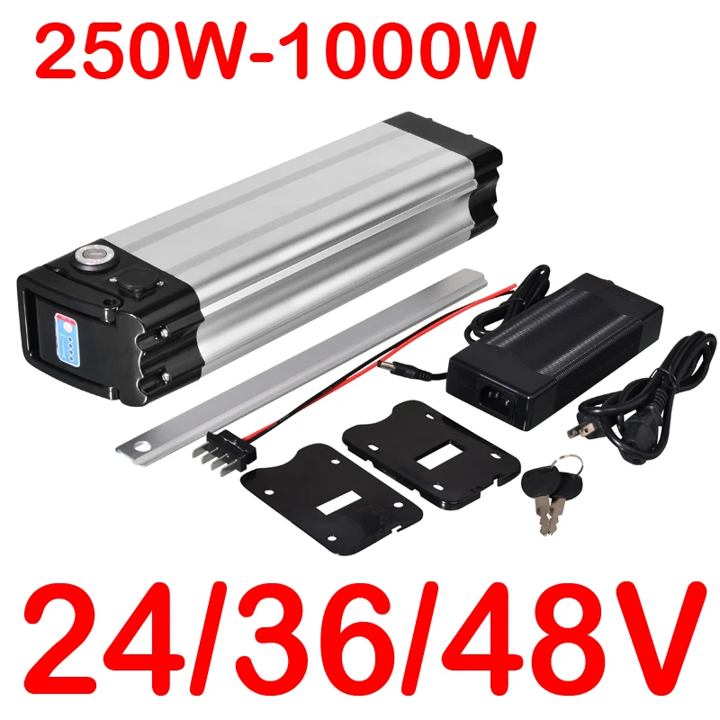 48V 20AH 15AH 10Ah Silver Fish Lithium Electric Bike 1000W 500W24V 36V Lithium ion Electric Bike Bicycle 48V 18650 eBike Battery