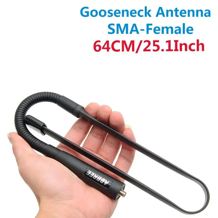 BAOFENG&ABBREE AR-152G Gooseneck SMA-Female 144/430MHz VHF UHF Dual Band Tactical Antenna For Baofeng UV-5R UV-82 Walkie Talkie