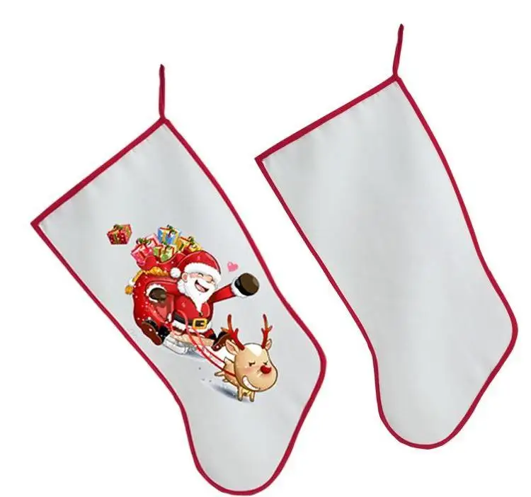 Sublimation Christmas Stocking Christmas Decoration Socks Blank Diy Custom Consumables Supplies Hot Transfer Material Wholesale