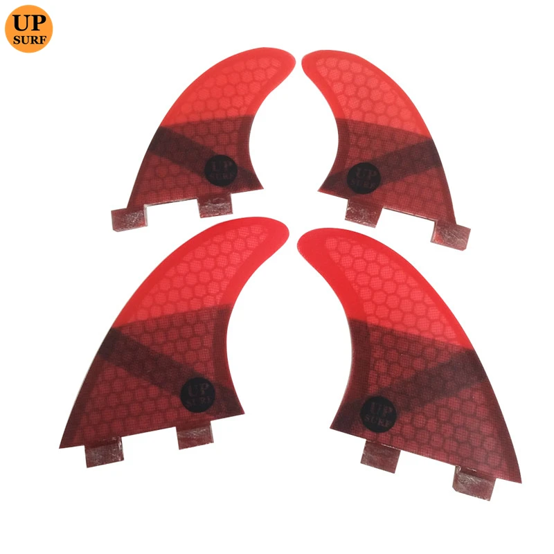 Prancha de Surf Fin Surfboard, Double Tabs Fins, Fin Surfing, Honeycomb Fibre, M + GL, 4 Cores, 4 em Per Set