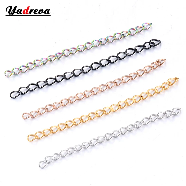 10 Stück/Set Edelstahl DIY Verlängerungskette Zubehör 3mm Breite 3CM Länge Verschiedene Farben Halsketten-Verlängerungskette – Detail 1