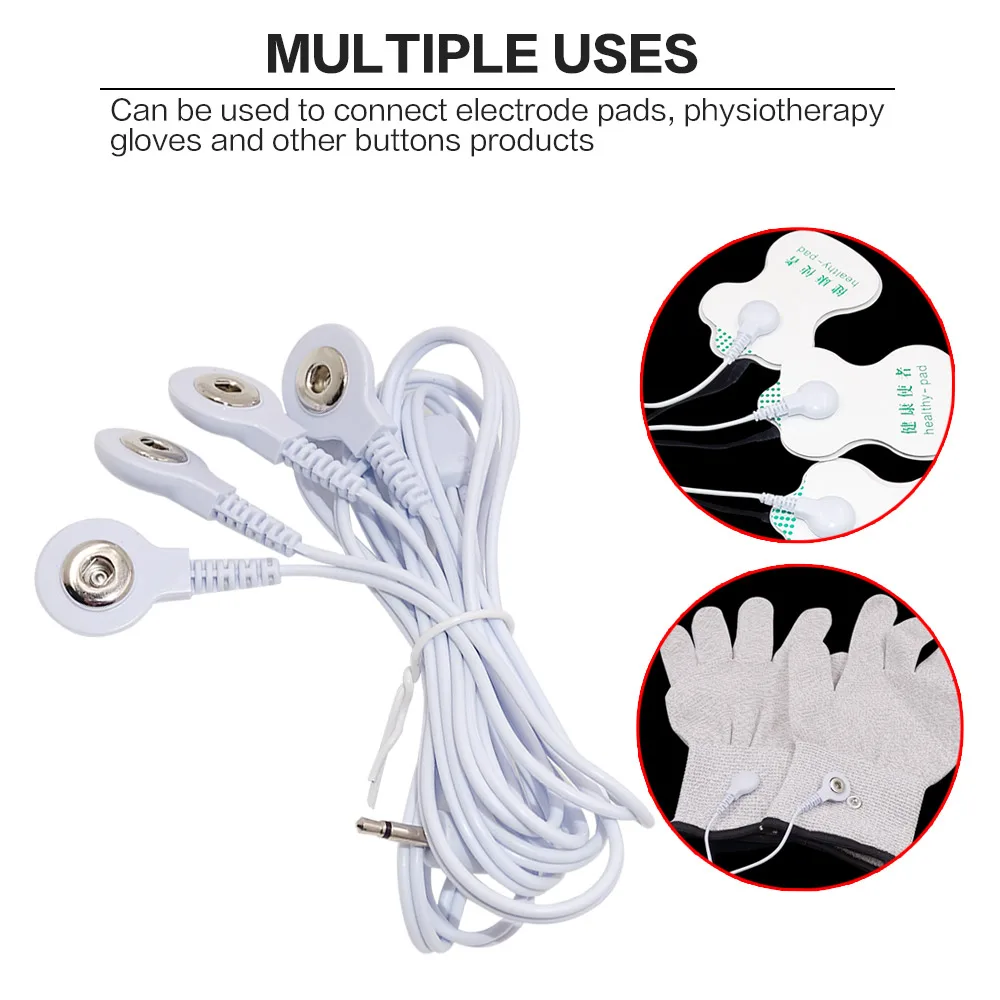 2pcs TENS Cable Electrode Wire for TENS Machine Muscle Stimulator Digital Therapy Machine Massager Massage Device Health Care