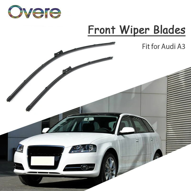 Overe 1Set Rubber Car Front Wiper Blade Kit For Audi A3 8V 8P 8L 2017 2016 1999-2015 Audi A3 Accessories