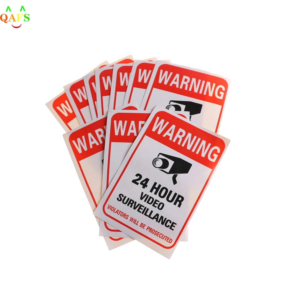 NEW 10pcs/lot Waterproof Sunscreen PVC Home CCTV Video Surveillance Security Camera Alarm Sticker Warning Decal Signs