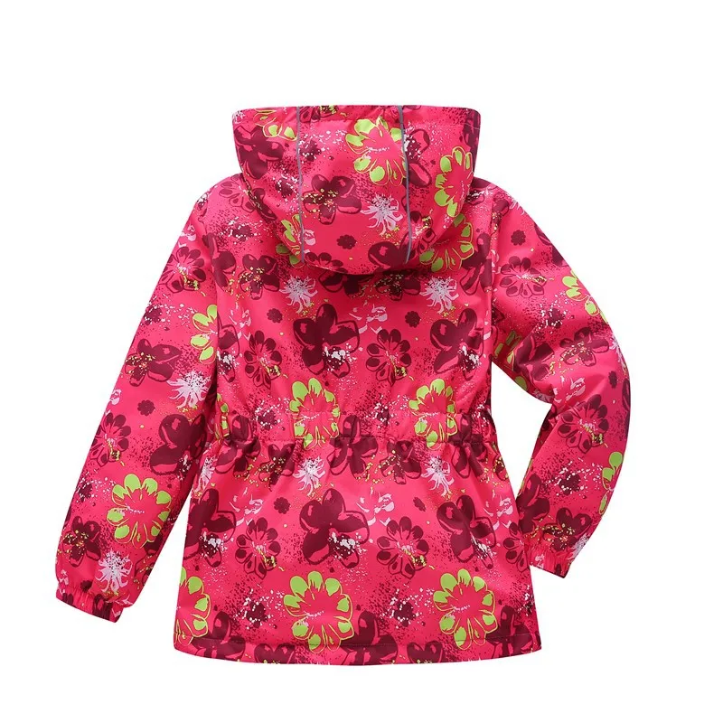 New Fashion Jacket For Girls Flower Warm Teenage Coat Children\'s Jackets Baby Double-deck Fleece Windbreakers Waterproof Clothes