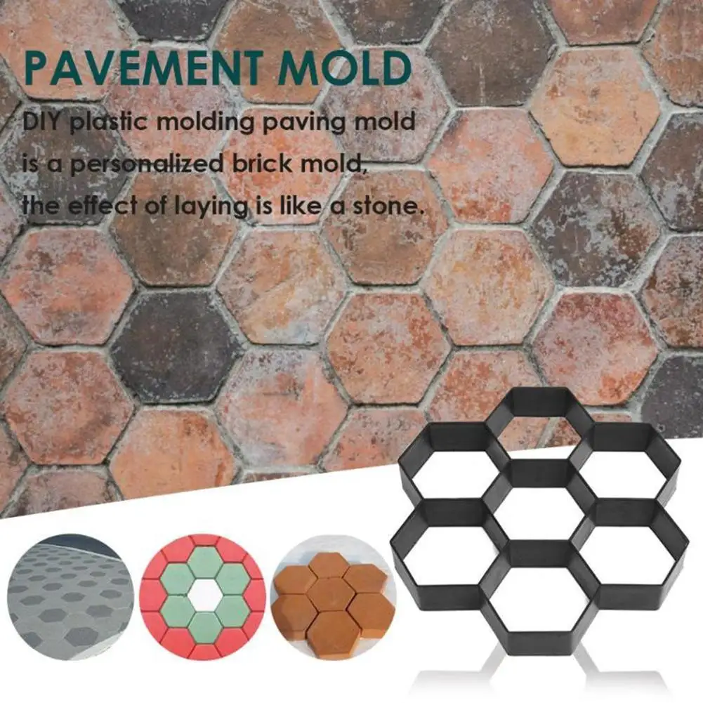 

30cmx30cm Hexagon Manual Paving Cement Brick Concrete Pavement Mold Path Maker