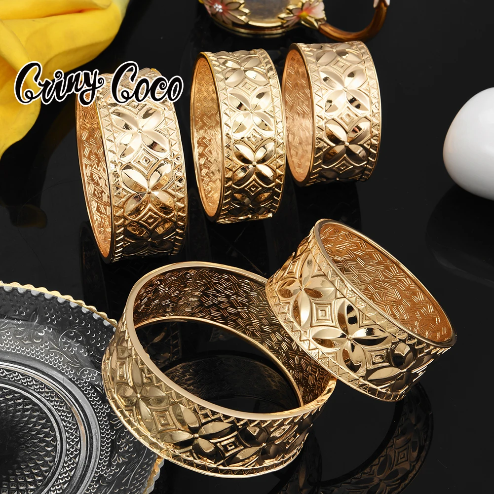 Cring Coco Hawaiian Plumeria Bracelets Trendy Gold Plated Big Bangle Bracelet Female Polynesian Samoa Jewelry for Women 2024