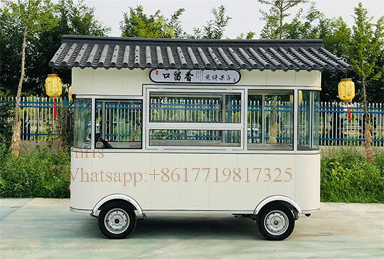 รถบรรทุกอาหาร Jui Coffee Kiosk พิซซ่าห้องครัว Trailer Candy ไอศกรีมร้อนสุนัขไฟฟ้าอาหารมือถือรถเข็น