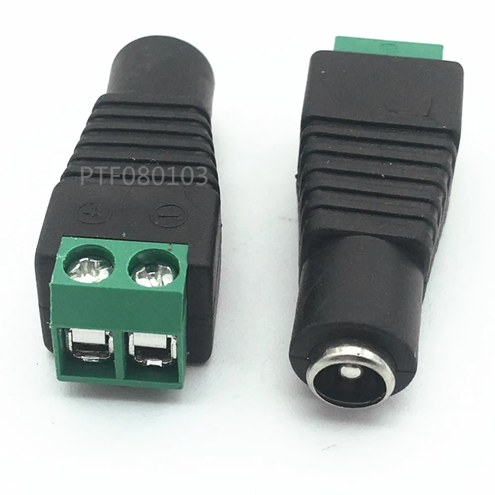 10pair Female Male DC Power Jack Connector Crimp Terminal Blocks Plug Adapter for 2 pin 5050 3528 Single Color LED Strip Wire