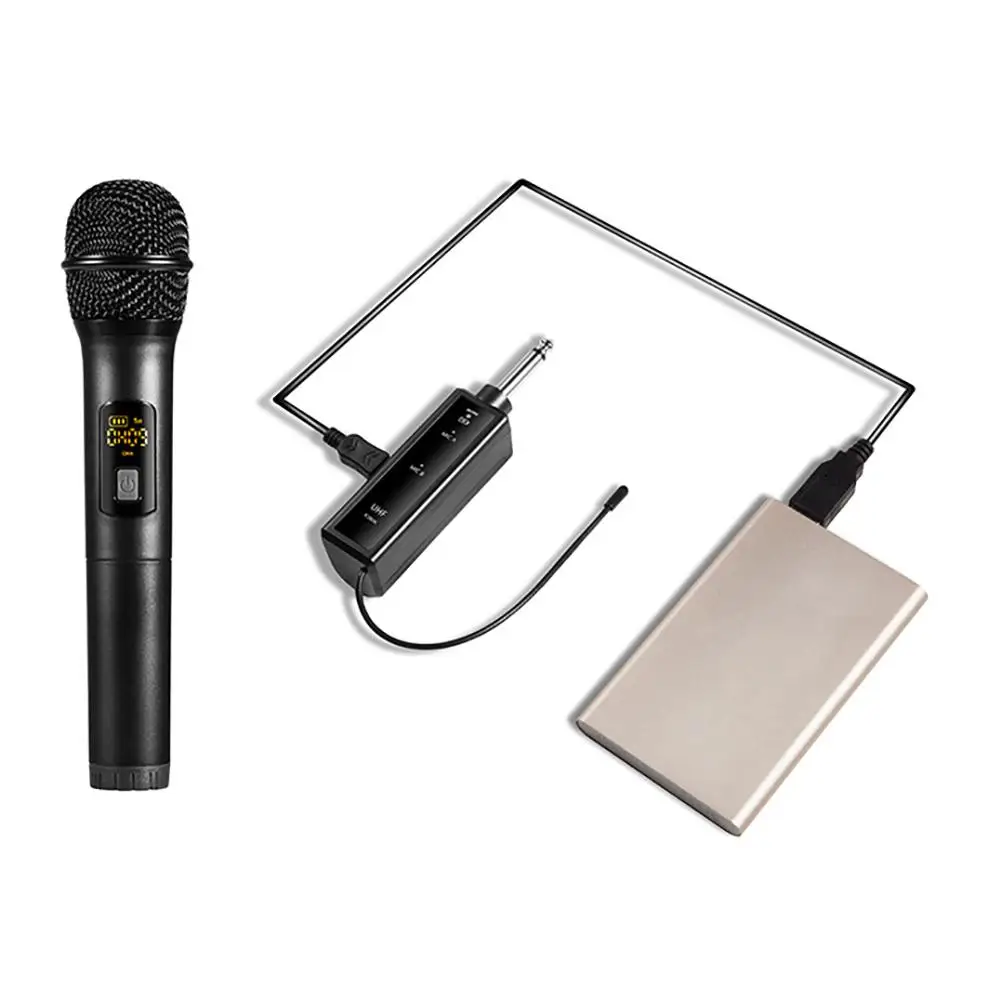 ميكروفون لاسلكي محمول باليد K380J UHF مع جهاز استقبال USB KTV كاريوكي
