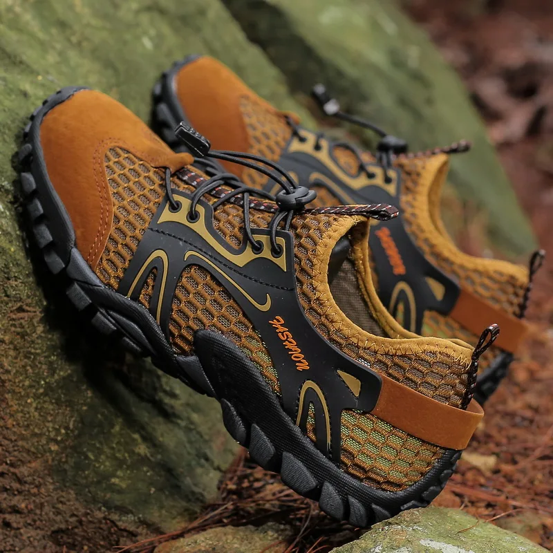 2021 men\'s sandals non-slip breathable wading creek shoes casual summer hiking mesh outdoor shoes large size 38-50 size shoes