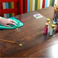Transparent Pvc Toy Table Mat Waterproof Water Table Mat Placemat Writing Furniture Non-slip Placemat Protector   Costers