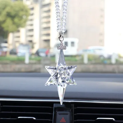 Car Pendant Austrian Crystal Star Decoration Ornaments Sun Catcher Snowflake Hanging Trim Christmas Gifts women