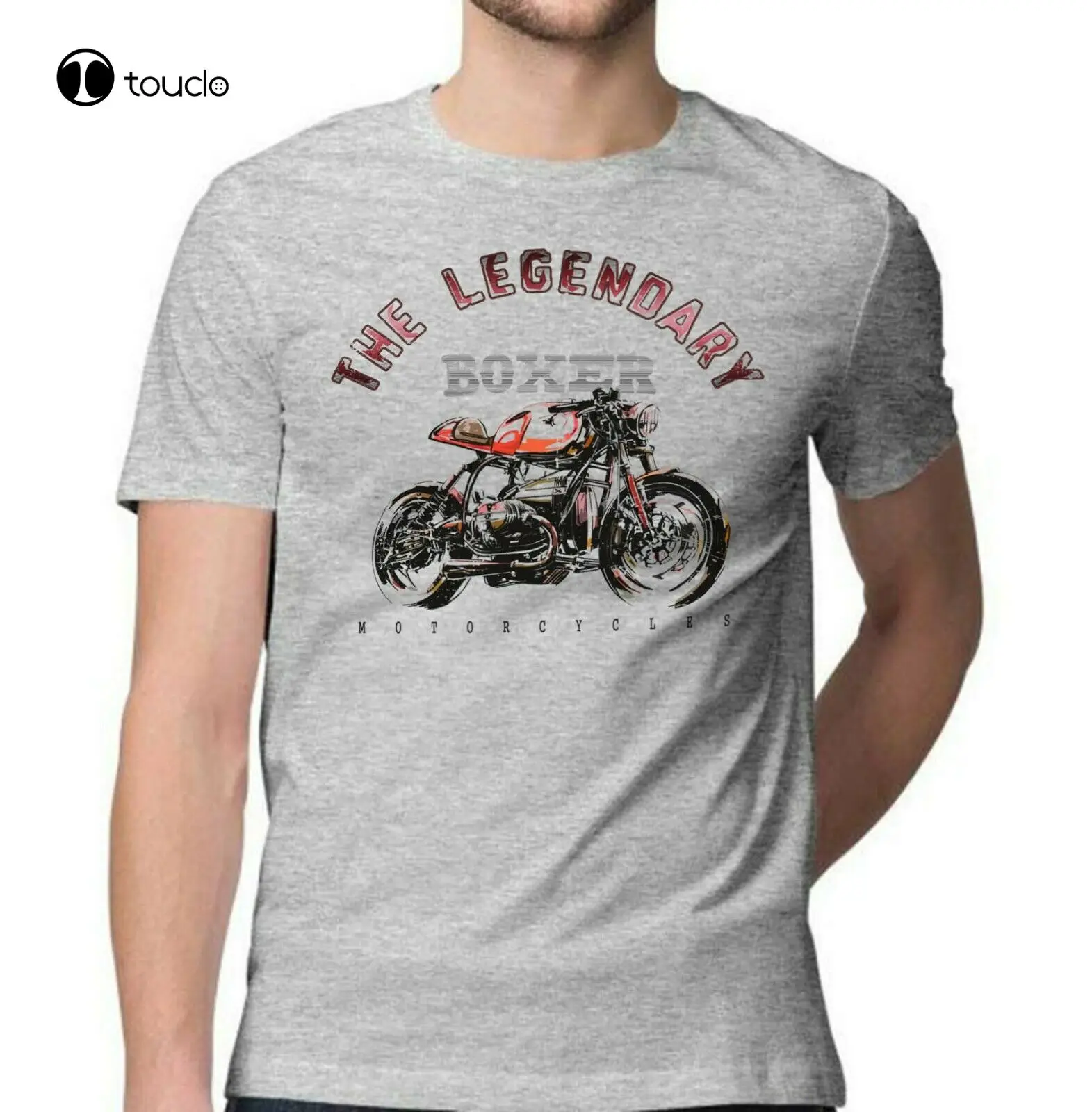 Boxer T-Shirt Legendary Motorcycle Cafe Racer Aircooled White / Heather Gray