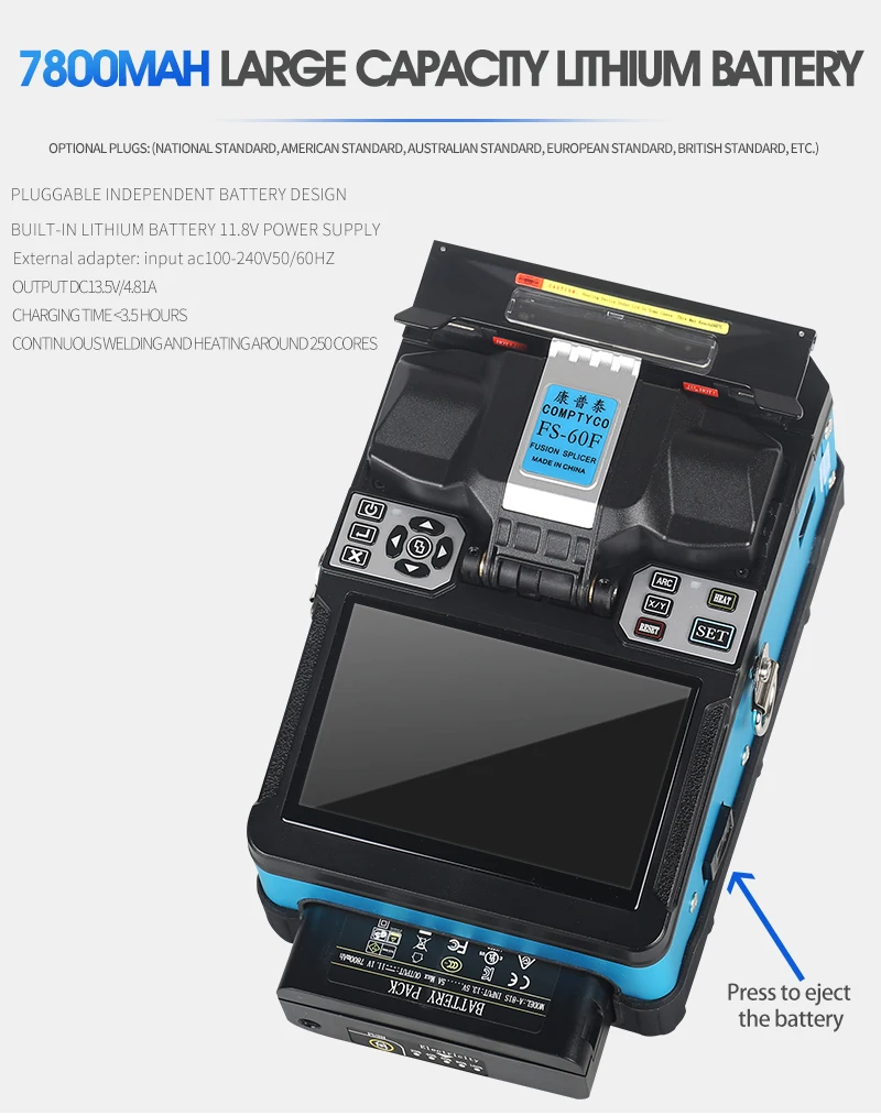 

FS-60F product COMPTYCO FTTH Fiber Optic Welding Splicing Machine Optical Fiber Fusion Splicer FS-60F 2019 New product