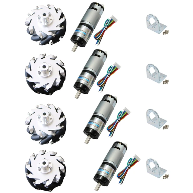 60KG obciążenia 4 sztuk 127mm Omni Mecanum koła + 4 sztuk 24V 120W 440rpm DC silnik enkoder prędkości silnika dla Arduino Robot DIY projekt