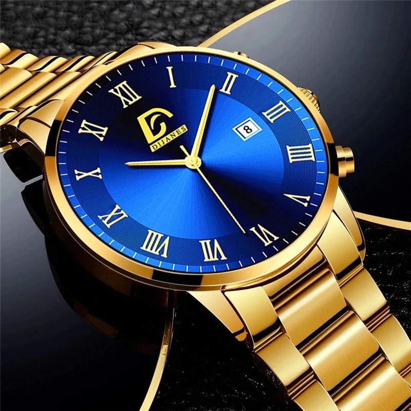 Fashion Men\'s Watch Luxury Stainless Steel Calendar Quartz Wrist Watch Men Business Bracelet Brand Clock relogio masculino