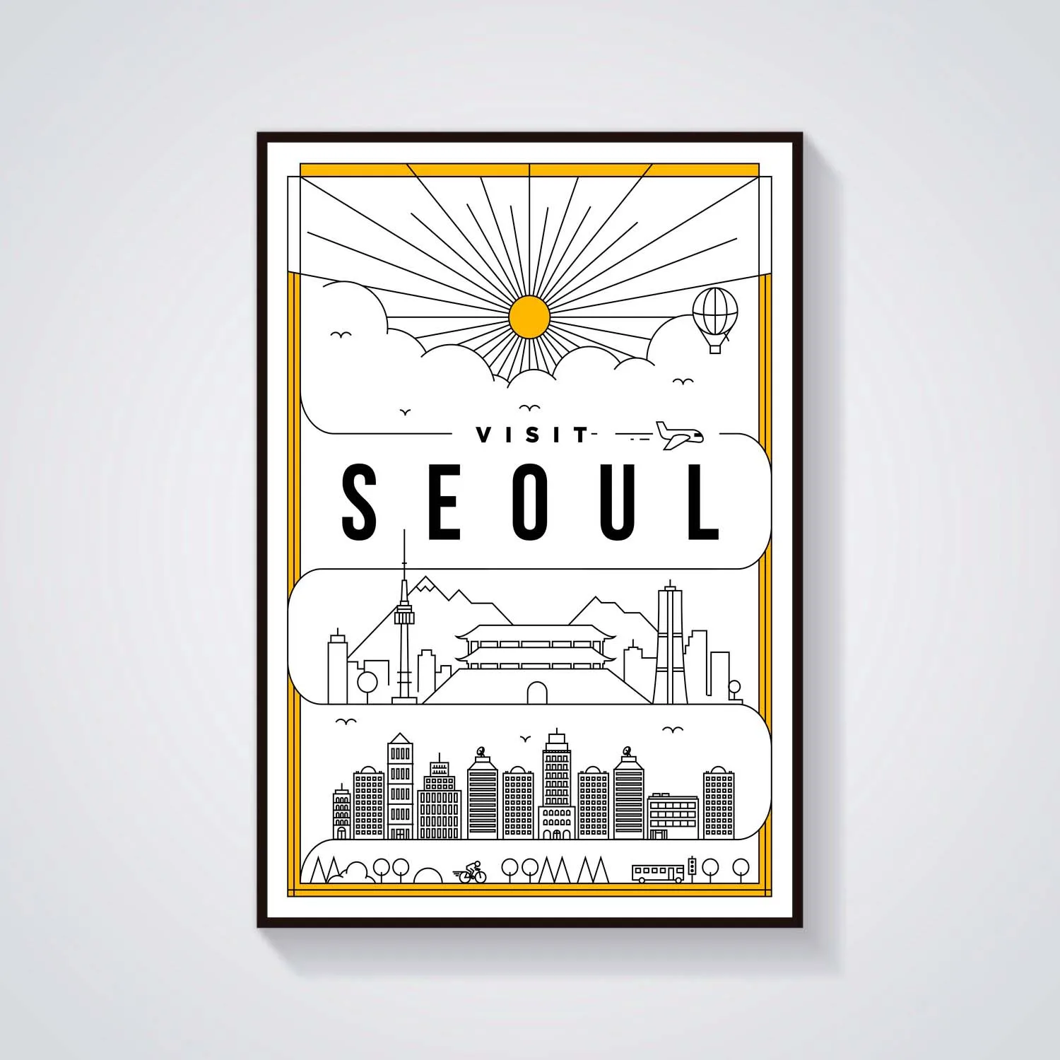 Sao Paulo Seoul Osaka Taipei Shanghai GuangZhou Toronto Barcelona Milano Rome Prague Travel Poster Canvas Painting