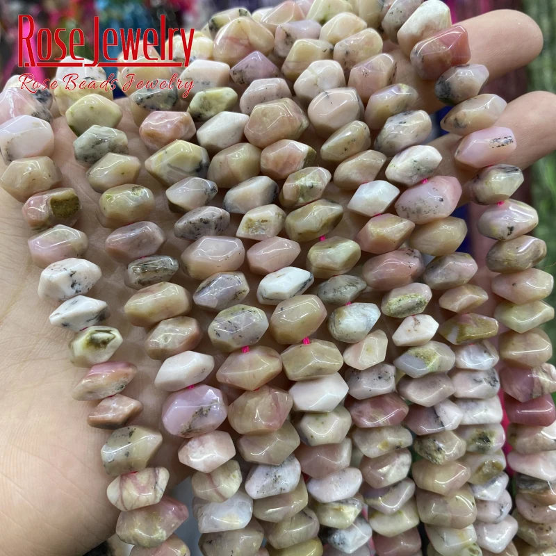 Natural Pink Opal Stone Beads Irregular Special Cut Genuine Loose Spacer Beads For Jewelry Making DIY Bracelets Necklaces 6X11mm