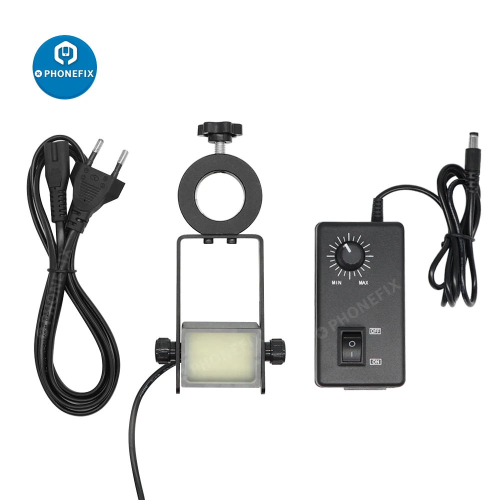 Video Stereo Microscope Illuminator Adjustable LED Square Lamp with PVC Diffuser Industrial Side Vision Light Source 25mm 32mm