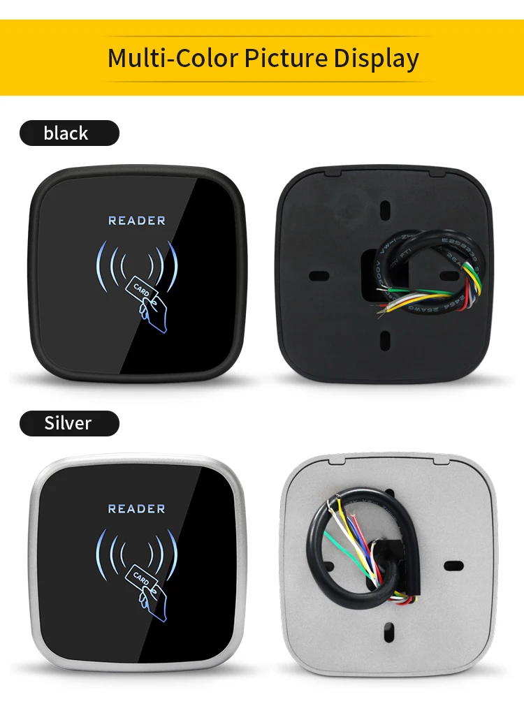 Lecteur de carte RFID à longue portée, 125KHZ 13.56KHZ, contrôle d\'accès, sortie Wiegand26, étanche IP68