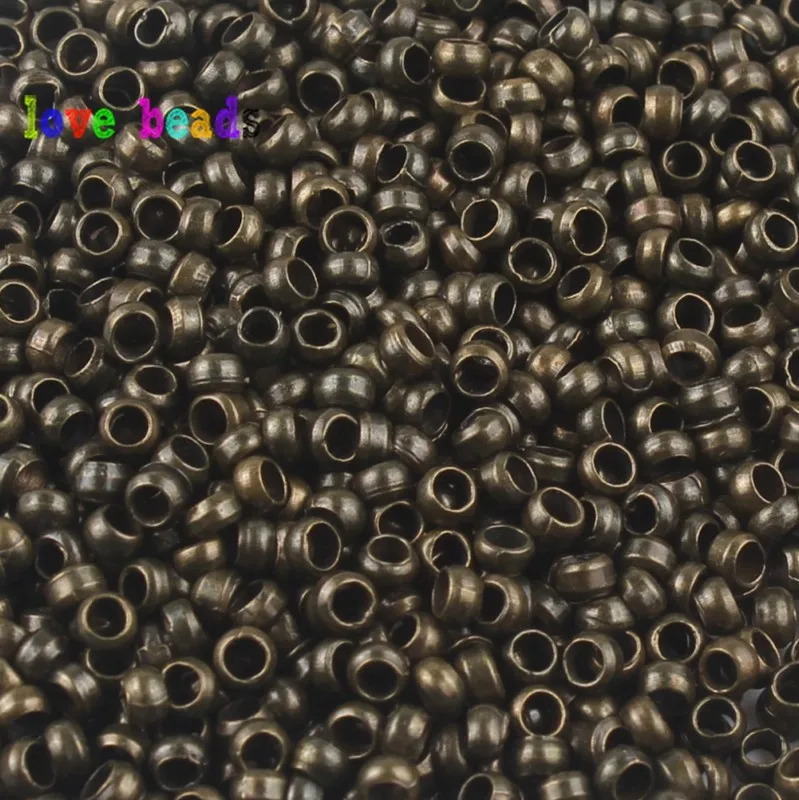 500 Stück/Los Kupfer-Metall-Kugel-Endperlen 2/2,5/3 mm Stopper-Abstandshalter-Perlen für DIY-Schmuckherstellung, Zubehör und Komponenten – Detail 2