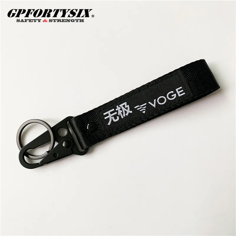 VOGE MOTO Motorcycle Keychain Nylon Fabric Short Lanyard Zinc Alloy Car Keyring Moto GP Keychain Gift Motorcycle Fans Souvenir