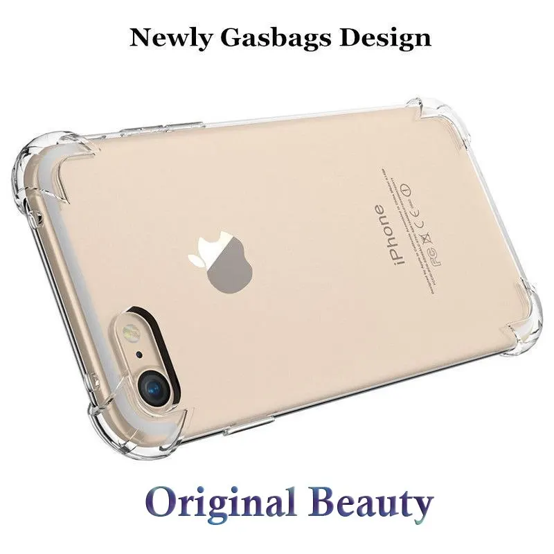 حافظة وسادة هوائية ناعمة من البولي يوريثان لهاتف آيفون X XR XS Max 6 6S 7 8 Plus SE 2020 2022 غطاء شفاف مقاوم للصدمات