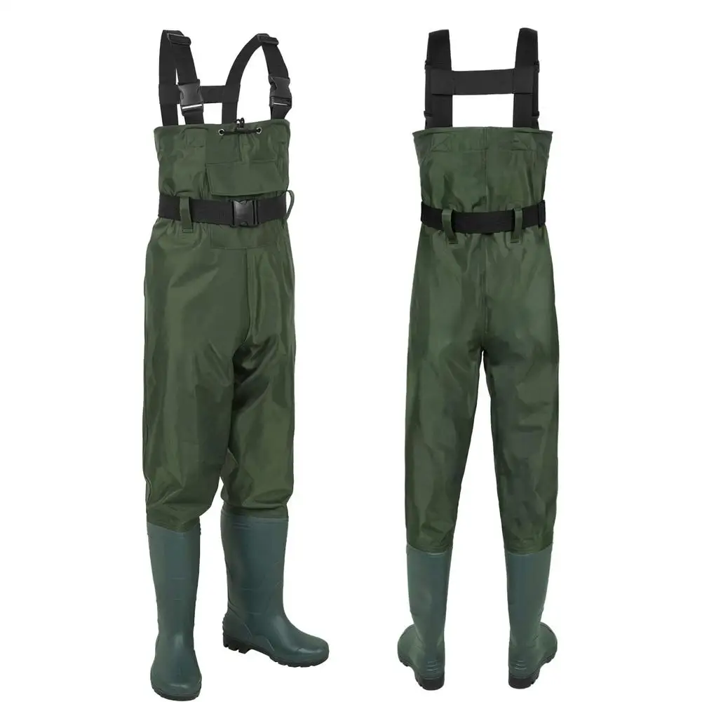 Nylon Breathable Waterproof Stocking Foot Fly Fishing Hunting Chest Waders Pant For Men And Women One-piece Trousers For Fishing