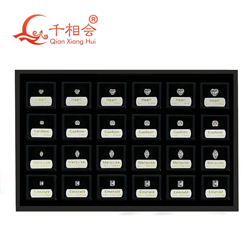 Diamond Tester Master Set - 8 Shapes Cubic Zirconia Loose 0.5-3 Carat Weight Size Display Tools for Jewelry Professionals