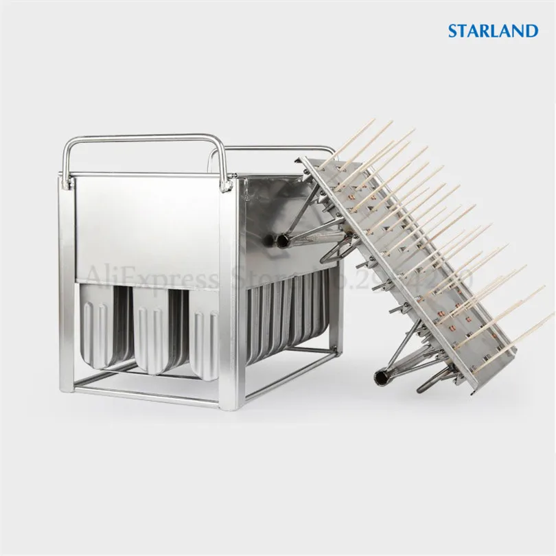 

1 шт., 30 ячеек, форма для мороженого, коммерческая форма для леденцов «сделай сам», прочная нержавеющая сталь с держателем для палочек, 6 типов вариантов