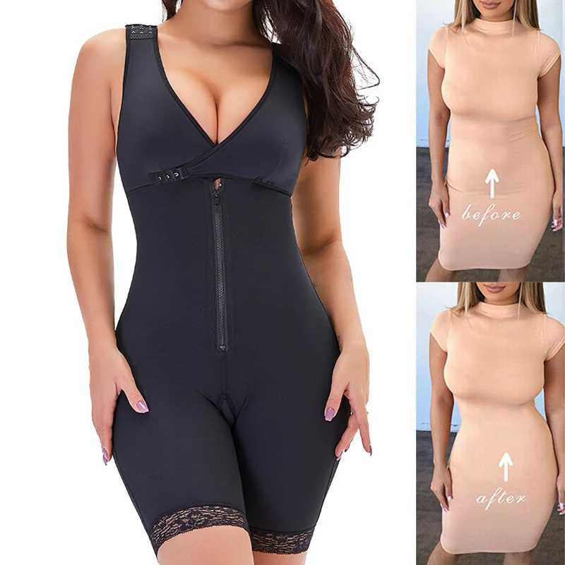 Full Magic Body Shaper Women Waist Trainer Bodysuit Butt Lifter Open Crotch Corset Slimming Sheath Plus Size Push Up Underwear
