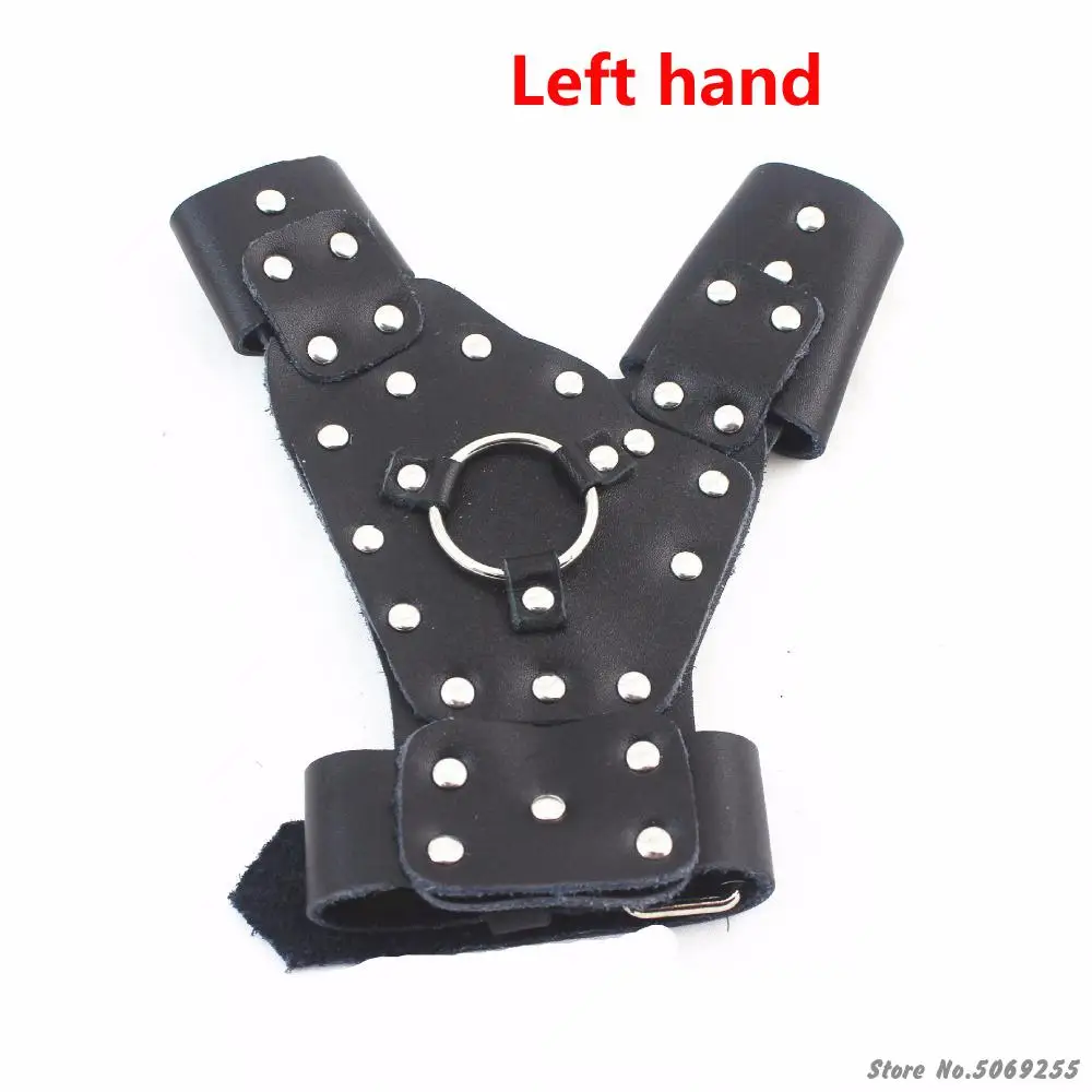 Left /Right Hand  Hunting Safety Glove Fishing Slingshot Archery Shoot Protective Waistband Steel Hand Guard Protector