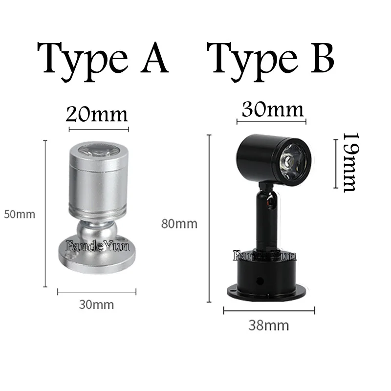 調光可能な強度のミニLEDスポットライト,3W,1W,3W,AC85-265V,ジュエリーディスプレイ,埋め込み式天井ランプ,白,黒,銀,dc12v