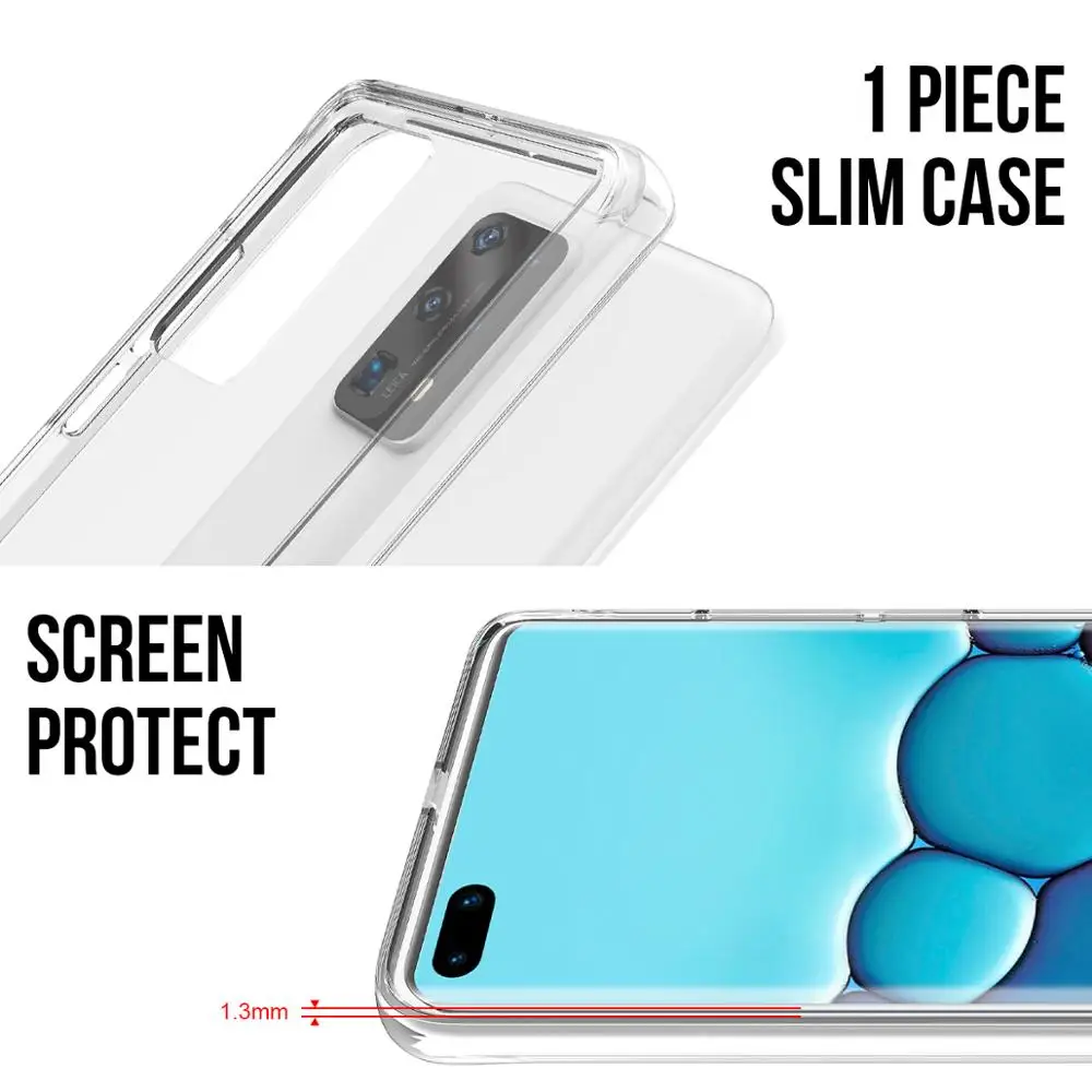 Transparent Shockproof Armor Case For Huawei P40 P50 P30 P20 Pro Mate 40 Pro Plus Full Clear Space Acrylic Cover
