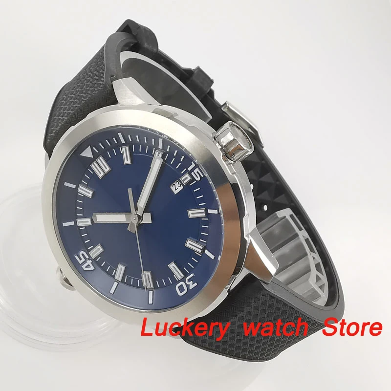 Corgeut 45mm Men watch blue dial Rotating bezel Automatic mechanical watch luxury Automatic watches