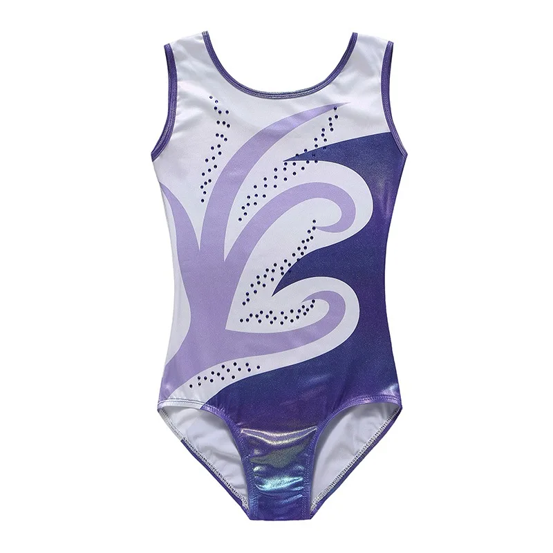 เด็กหญิงบัลเล่ต์เต้นรำ WearSleeveless Shiny Diamond ยิมนาสติก Leotard One ชิ้นเด็กเด็ก5 -14ปี